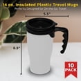 thumbnail image 5 of 14 oz. Insulated Plastic Travel Mugs - 10 pack - White, 5 of 5
