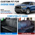 thumbnail image 4 of Fit for Dodge Ram 1500 2500 3500 Truck 2009-2023 Car Seat Covers Leather Cushion Protector Front Rear Full Set Gray+Black, 4 of 11