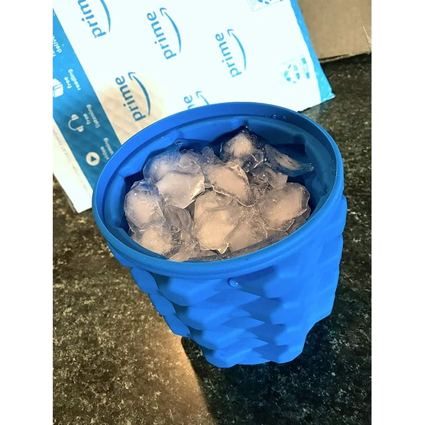Silicone Bucket with Lid Makes Small Size Nugget Ice Chips for