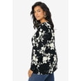 thumbnail image 3 of Roaman's Women's Plus Size Ultimate Long Sleeve V Neck Tee, 3 of 6