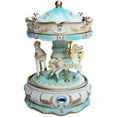 thumbnail image 1 of Color Light Carousel Music Box Birthday Gifts Furniture Ornaments Gradient Color Carousel Music Box Jewelry (Pink)-sebneei, 1 of 2