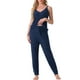 thumbnail image 1 of Conjunto de pijama de felpa esponjosa sin mangas para mujer INSPIRE CHIC, pantalones jogger gruesos, ropa de casa y pijama, color azul marino, 1 of 5