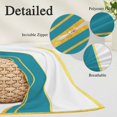 thumbnail image 3 of Modern Teal Gold Throw Pillow Cover 12 x 20 Inch Decorative Pillow Cover Minimalist Geometric Yellow Striped Lumbar Pillowcase Seasonal Rectangle Cushion Case for Couch Sofa Bed Living Room, 3 of 9