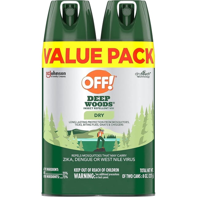 Off Deep Woods - Aerosol seco de 4 onzas, paquete de 2 negro 1