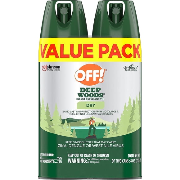 Off Deep Woods - Aerosol seco de 4 onzas, paquete de 2 negro 1