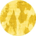 thumbnail image 1 of Ahgly Company Indoor Round Abstract Yellow Modern Area Rugs, 6' Round, 1 of 4