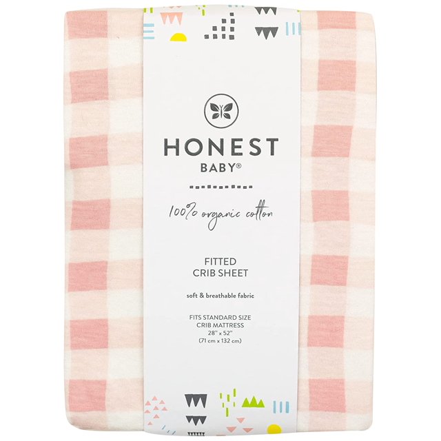 Honest Baby Organic Cotton Fitted Crib Sheet Peach Skin Painted