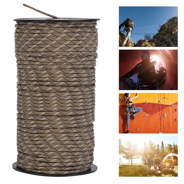 Polyester Paracord, 100m Parachute Cord, Outdoor Rock Parachute Safety Rope Survival Cord for Rescue Hiking