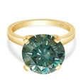 thumbnail image 2 of 5.30ct Round Cut Lab Created Blue Moissanite Diamond Solitaire Engagement Ring In 14k Yellow Gold Over Sterling Silver Jewelry For Women Ring Size-7, 2 of 5