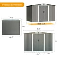 thumbnail image 5 of DreamCurship 8 x 6 FT Outdoor Storage Shed, Storage Sheds and Outdoor Storage Shed, Metal Storage Shed with Sliding Doors for Backyard, Garden, Gray, 5 of 6