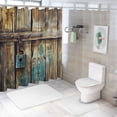 thumbnail image 7 of Orinice  Rustic Shower Curtain, Aged Shed Door Backdrop Color Details Country Living Exterior Pastoral Mansion Image, Cloth Fabric Bathroom Decor Set with Hooks,  White, 7 of 7