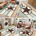 thumbnail image 5 of Beige Sage Green Texas Star Area Rug 4x6 FT, Non Slip Kids Room Carpet, Vintage Stars Wooden Washable Soft Floor Carpet Non-Shedding Throw Rug for Dorm Kitchen Study Room Home Office Bedside, 5 of 9