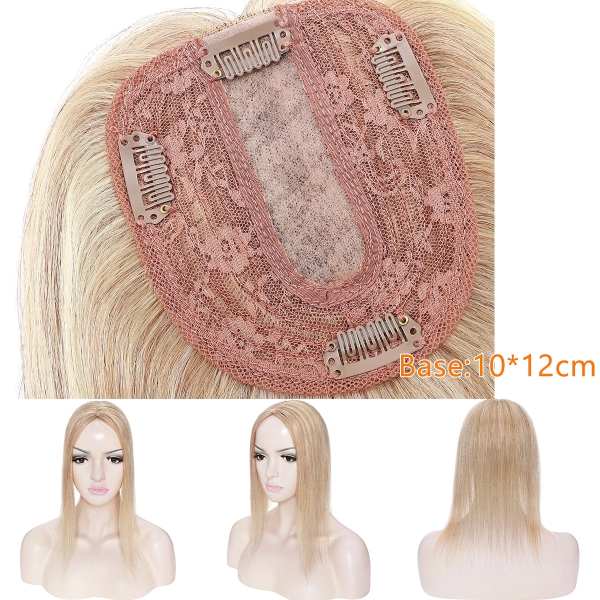 SEGO Clip in Hair Extensions Human Hair Toppers 100% Real Human Hair Topper for Thinning/Loss Hair Natural Black Hair Pieces