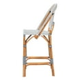 thumbnail image 4 of bali & pari Genica Two-Tone Navy and White Weaving and Natural Rattan Bar Stool, 4 of 8