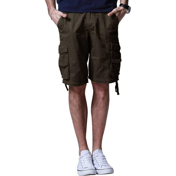 Matchstick Men's Casual Cotton Multi-Pocket Cargo Shorts