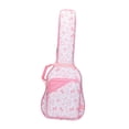 thumbnail image 3 of Bolsa para guitarra, Estuche de transporte para guitarra acústica con correas acolchadas ajustables para los hombros, con bolsillos frontales, caja de rosa, 3 of 9