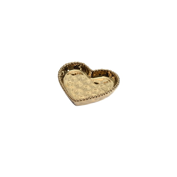 Love is in the Air Small Porcelain Heart Dish, Gold