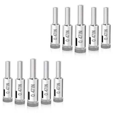 

10pcs 12mm / 0.47 in Diamond Drill Bits Extractor Remover Tools Hole Saws for Glass Porcelain and Ceramic Tile (12mm 10pcs)