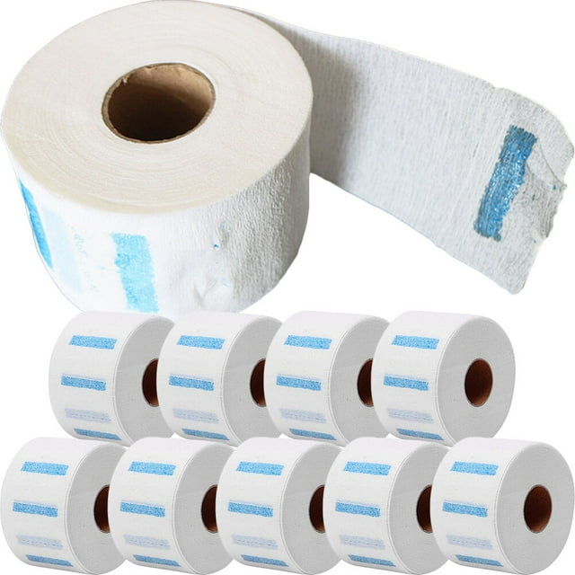 10 Rouleaux de Papier de Cou Professionnel Bandes de Cou de Barbier Papier de Cou Extensible