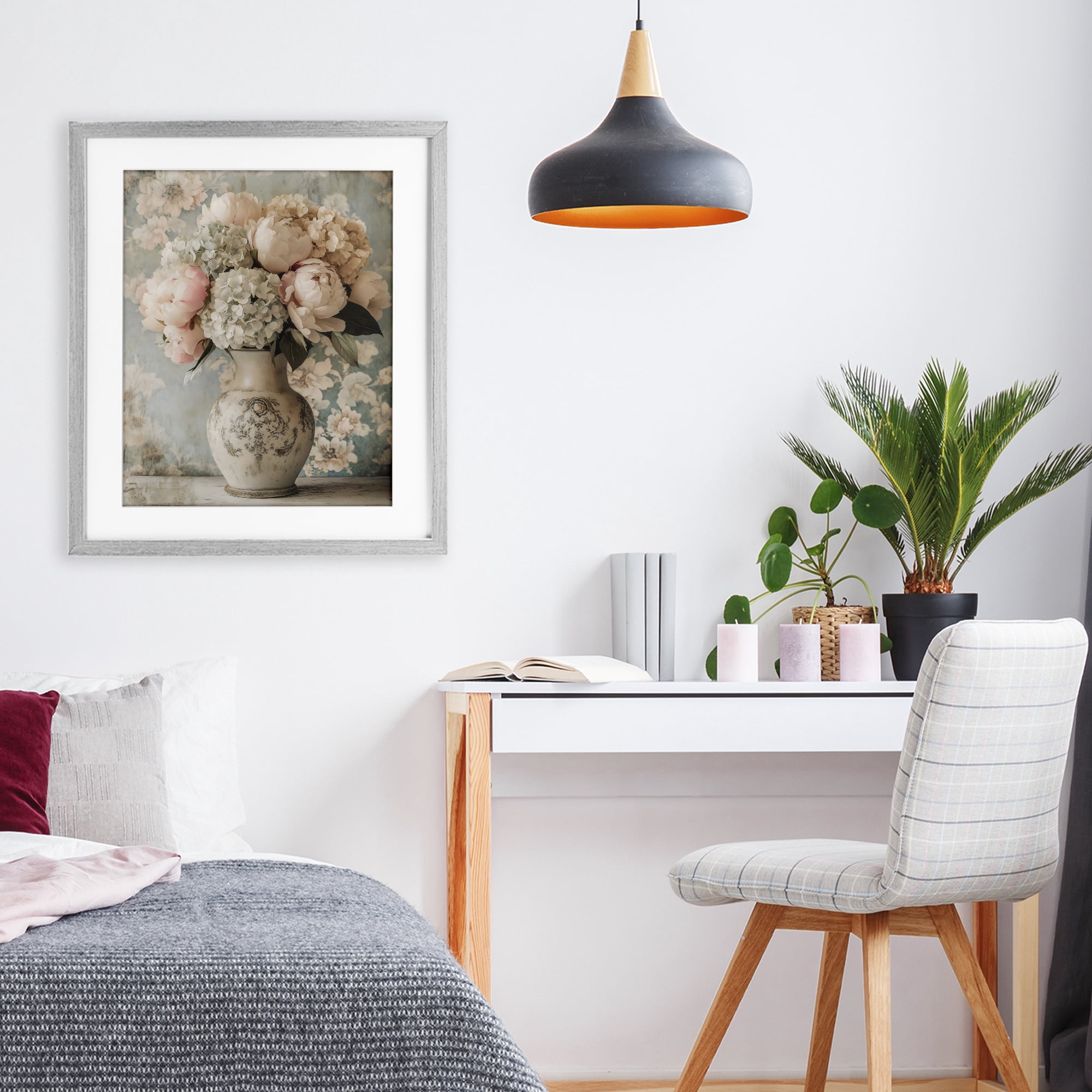 Stupell Industries Delightful Arrangement of Flowers Gray Framed Print Under Glass, design by Creative Studio