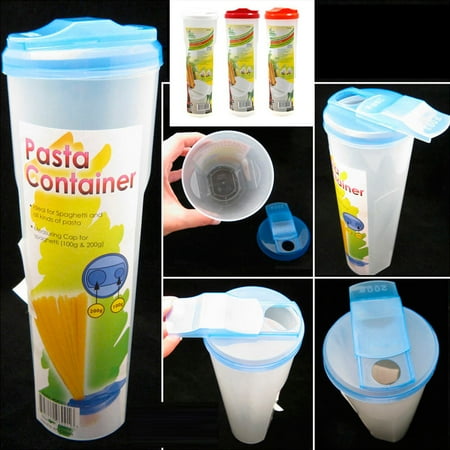 - Pasta Container Food Storage Spaghetti Cereal Keeper Plastic Tall Jar Lid Tupper