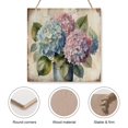 thumbnail image 3 of Floral Decor Hydrangea Wooden Hanging Signs For Home Decor 12"x12" Square Rustic Wall Hanging Plaque Sign Farmhouse Wooden Wall Signs for Office Bedroom Living Room Housewarming Gift, 3 of 8