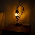 thumbnail image 4 of Selenly 14.5" Handcrafted Turkish Mosaic Lamp, Portable, Brown, 4 of 5