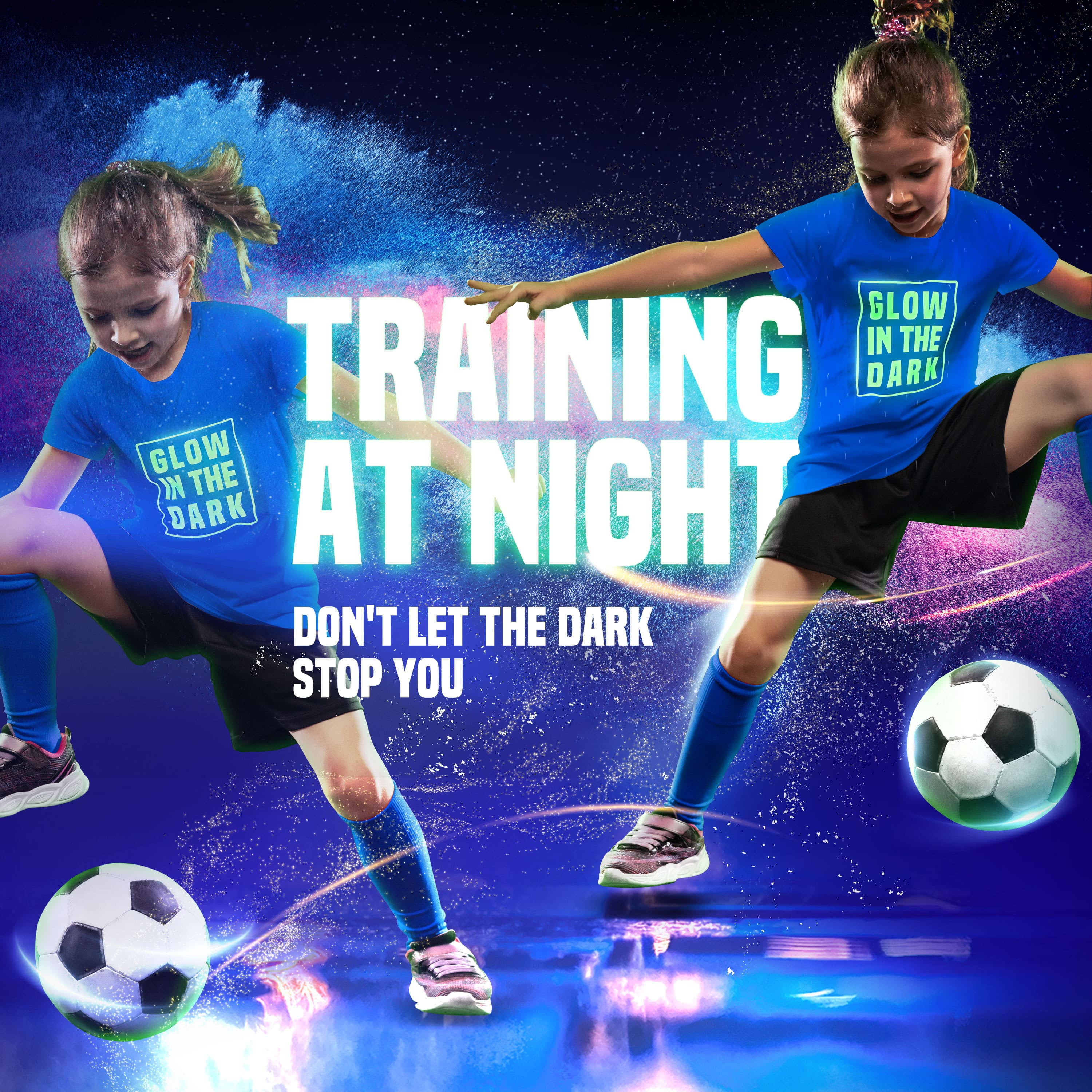 Soccer Goals (Glow in The Dark) Kids Pop-up Soccer Net Football Goals, Portable