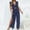 1# Dark Blue lightning deals of today, variant on 2 Piece Outfits for Women Deep V Neck Crop Top Side Slit Drawstring Wide Leg Pants Set Jumpsuits Summer Beach Suits