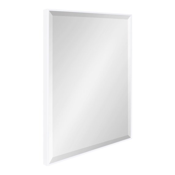 Kate And Laurel Rhodes Modern Decorative Rectangle Wall Mirror, 22.75" x 28.75", White, Contemporary Wall Decor