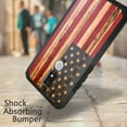 thumbnail image 2 of DALUX MetKase Hybrid Slim Phone Case Compatible with Cricket Icon 3 / Splendor / AT&T Motivate 2 (2021) - US Flag Fence Print, 2 of 3