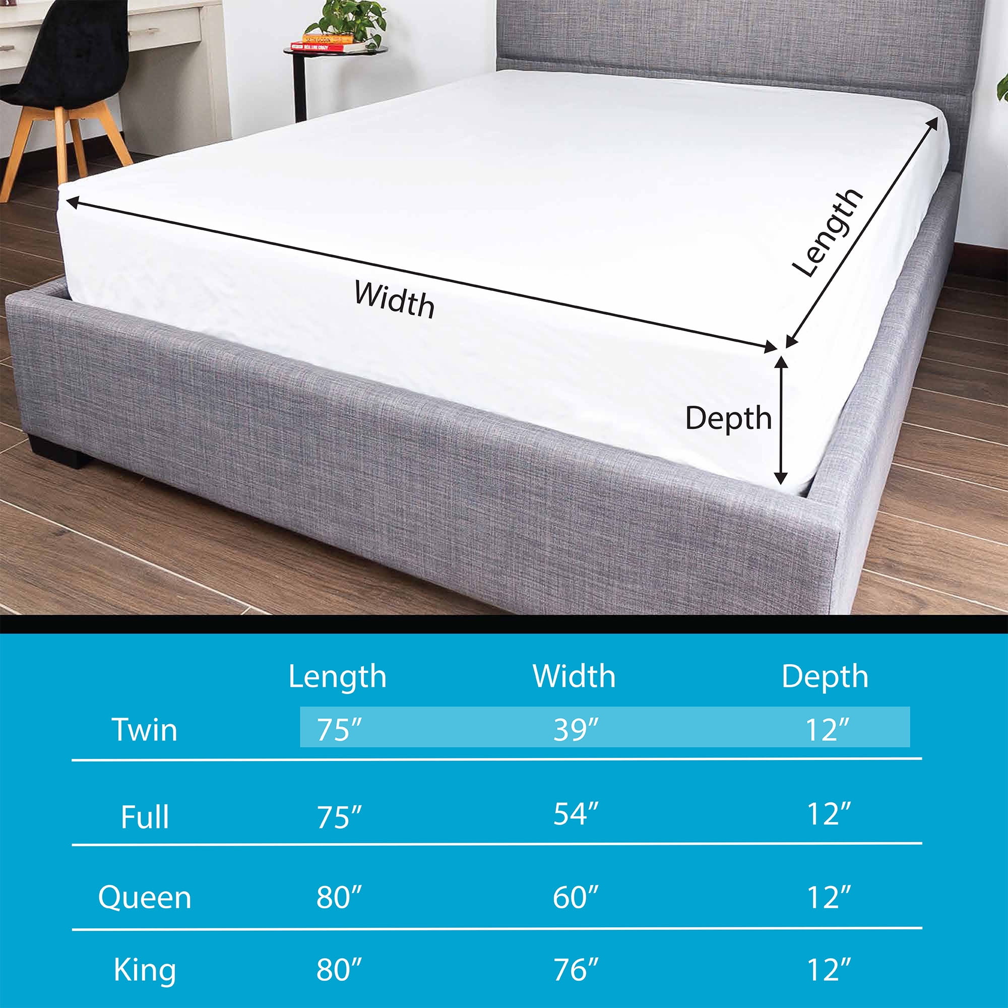 Mainstays NexGen Waterproof Fitted Mattress Protector, Twin
