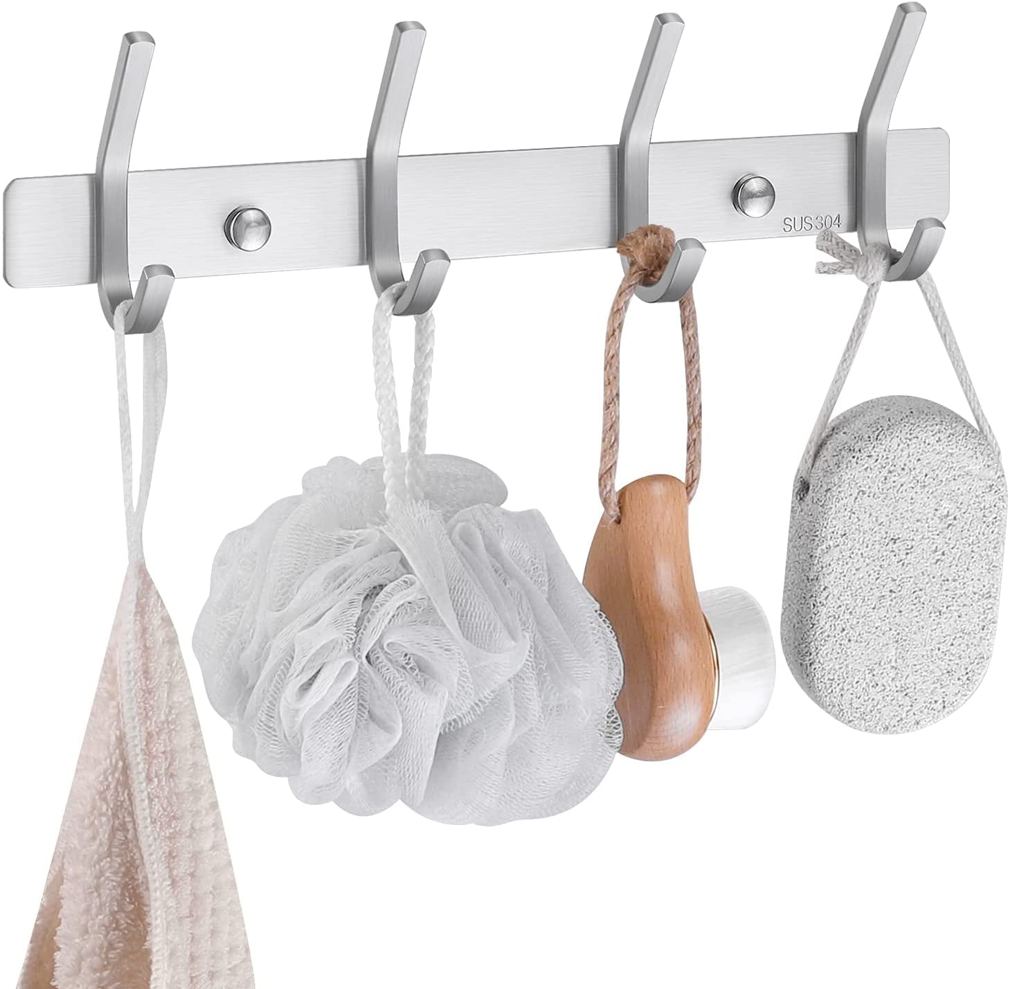 Tianlu Wall Mounted Coat Rack 4 Hooks Coat Rack Bathroom Towel Rack