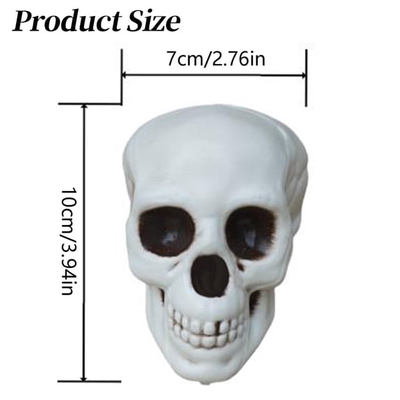 Clearance Under $1.46! 1PC Halloween Life-Size Skull, Paintable Plastic Decor for Yard & Party, Plastic, (One Size, White)