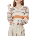 thumbnail image 2 of WQD Womens Long Sleeve Shirts Crochet Knit Sweater Hollow Out Striped Tops Casual Trendy Outfits for Fall Winter Spring, 2 of 10