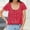 Red, variant on Hauaitttt Trendy Women's T Shirts for Casual and Vacation Wear Short Sleeve Round Neck with Lace Hollow Out Detail and Bow Tie Design Women Casual Tee Sleeve Shirt Loose Fit Womens Top T Shirts Tops