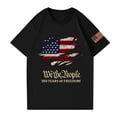 thumbnail image 4 of Hogleaql 250th Anniversary Tops, Men's Patriotic Short Sleeve Crew Neck American Flag Tee Dressy Independence Day Loose Tshirt Black 4XL, 4 of 4