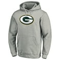 thumbnail image 2 of Men's Heather Gray Green Bay Packers Primary Logo Fitted Pullover Hoodie, 2 of 3