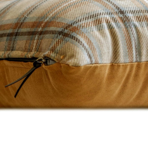 Checkered Winter Plaid Throw Pillow covers Beige 20"x20" (50x50 cm) Velvet Checkered, Tartan Plaid, Winter Plaid Pillows, Plaid Pillow Case Pillowcase, Plaid Modern Style - Plaidscape Beige