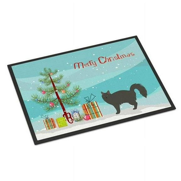 Carolines Treasures CK4663JMAT 24 x 36 in. Nebelung No.3 Cat Merry Christmas Indoor or Outdoor Mat