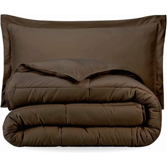 Chocolate Twin Extra Long Down Alternative Comforter Set by Ivy Union