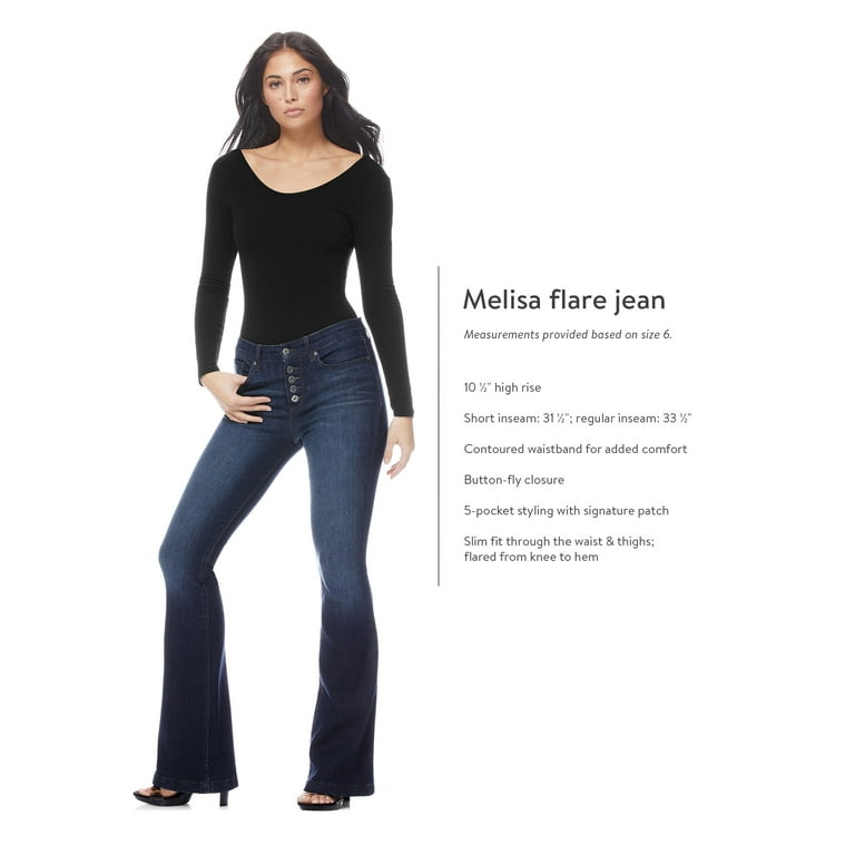Sofia Jeans by Sofia Vergara Women's Melisa Flare High Waist Stretch Jeans  