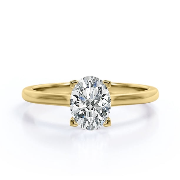 JeenMata Anillo de Compromiso de Moissanita de Corte Princesa de 1 Quilate - Conjunto Nupcial - Anillo de Doble Halo - Anillo de Racimo - Oro Amarillo de 18 K sobre Plata