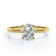 thumbnail image 1 of JeenMata Anillo de Compromiso de Moissanita de Corte Princesa de 1 Quilate - Conjunto Nupcial - Anillo de Doble Halo - Anillo de Racimo - Oro Amarillo de 18 K sobre Plata, 1 of 6