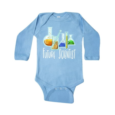 

Inktastic Future Scientist with Beakers Test Tubes and Formulas Gift Baby Boy or Baby Girl Long Sleeve Bodysuit