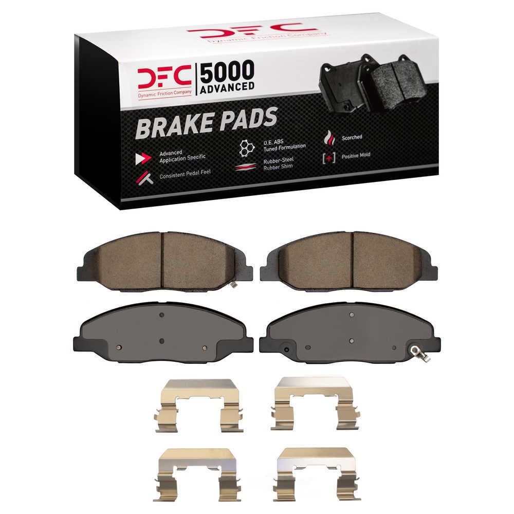 Dynamic Friction Company 1551-1332-01 DFC 5000 Advanced Brake Pads - Ceramic and Hardware Kit - OE
