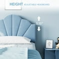 thumbnail image 3 of Twin Blue Bed Frame, Velvet Upholstered Platform Bed Frame with Height Adjustable Headboard, for Boys & Girls, Wood Slat Support, Stable Metal Frame, Easy to Assemble, 3 of 9
