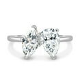 thumbnail image 2 of ESTE ORIGIN 4.00Ct Toi-et-Moi Marquise & Pear Moissanite Ring – Dual Center Stones in 18K White Gold for Women US 8, 2 of 7