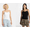 Vivid White/Black Soot, variant on No Boundaries Cropped Cami Top with Shelf Bra, Women's XXS-XXL