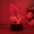 thumbnail image 6 of 1PC Creative Double-Handed Prayer 3D LED Night Light, Black Touch Control, Color Changing, USB Powered, Desktop Ornament & Eye-Friendly Bedside Lamp, Perfect Birthday Gift for Friends, 6 of 8